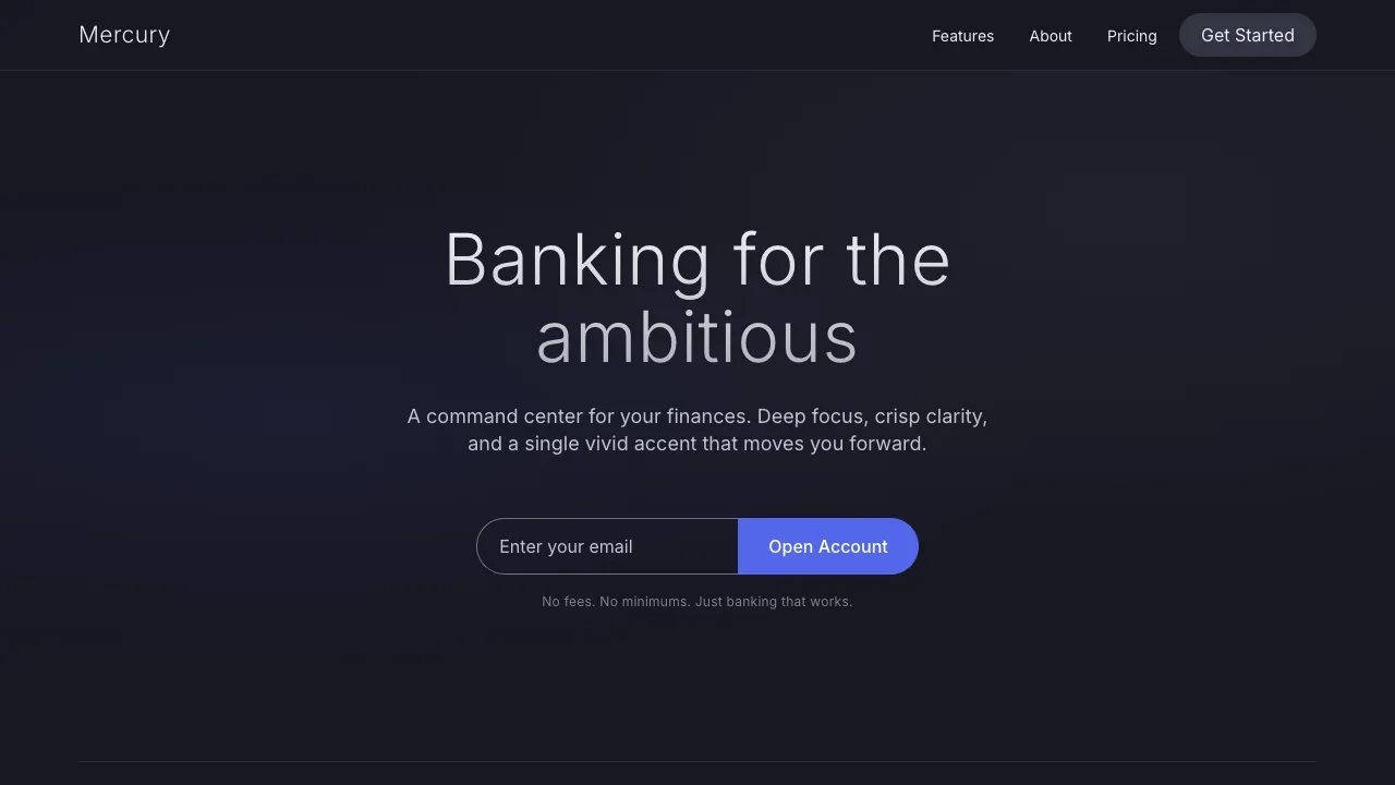 Mercury Landing Page